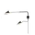 Metall-Wandleuchte mit Schwenkarm, Stecker und Schalter